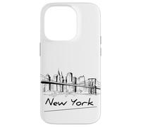 Cool Men's Women's Kids New York City Skyline Sketch Drawing Custodia per iPhone 14 Pro
