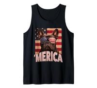 Cool 'Merica Bulldog francese bandiera americana 4 luglio Canotta
