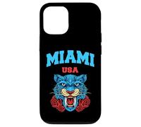 Cool Miami Beach with Floral Wild Tiger Illustration Graphic Custodia per iPhone 12/12 Pro