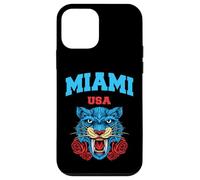 Cool Miami Beach with Floral Wild Tiger Illustration Graphic Custodia per iPhone 12 mini