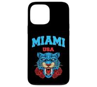 Cool Miami Beach with Floral Wild Tiger Illustration Graphic Custodia per iPhone 13 Pro Max