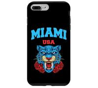 Cool Miami Beach with Floral Wild Tiger Illustration Graphic Custodia per iPhone 7 Plus/8 Plus