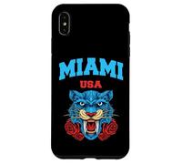 Cool Miami Beach with Floral Wild Tiger Illustration Graphic Custodia per iPhone XS Max