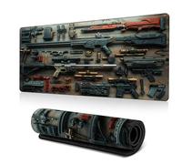 Cool Military Weapon Build Weapon Parts Display Large Gaming Mouse Pad, Computer desktop keyboard and mouse pad cushion (F,15.7 × 35.4 inches)