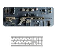 Cool Military Weapon Build Weapon Parts Display Large Gaming Mouse Pad, Computer desktop keyboard and mouse pad cushion (B,11.8 × 31.5 inches)