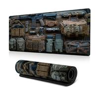 Cool Military Weapon Build Weapon Parts Display Large Gaming Mouse Pad, Computer desktop keyboard and mouse pad cushion (G,11.8 × 31.5 inches)