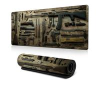 Cool Military Weapon Build Weapon Parts Display Large Gaming Mouse Pad, Desk Mat for Keyboard and Mousepad, Computer Office Supplies Accessories for Table Decors (C,11.8 * 31.5in Thick 3mm)