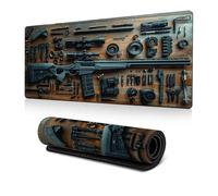 Cool Military Weapon Build Weapon Parts Display Large Gaming Mouse Pad, Desk Mat for Keyboard and Mousepad, Multi-Size for Computer Office Supplies Accessories (F,300 * 600 * 2MM)