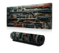 Cool Military Weapon Build Weapon Parts Display Large Gaming Mouse Pad, Desk Mat for Keyboard and Mousepad, Multi-Size for Computer Office Supplies Accessories (E,400 * 900 * 2MM)