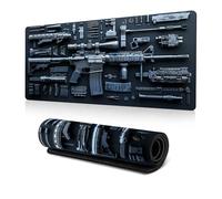 Cool Military Weapon Build Weapon Parts Display Large Gaming Mouse Pad, Desk Mat for Keyboard and Mousepad, Multi-Size for Computer Office Supplies Accessories (B,300 * 700 * 2MM)