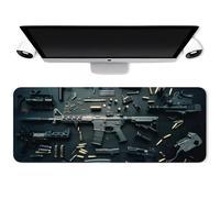 Cool Military Weapon Build Weapon Parts Display Large Gaming Mouse Pad, Military Parts Mouse Pad, With Non-Slip Rubber, for Laptop & Desktop Use (Style A,30 × 80 cm)