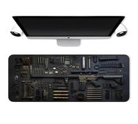 Cool Military Weapon Build Weapon Parts Display Large Gaming Mouse Pad, Military Parts Mouse Pad, With Non-Slip Rubber, for Laptop & Desktop Use (Style B,40 × 80 cm)