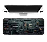 Cool Military Weapon Build Weapon Parts Display Large Gaming Mouse Pad, Military Parts Mouse Pad, With Non-Slip Rubber, for Laptop & Desktop Use (Style C,40 × 80 cm)