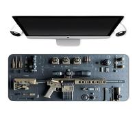 Cool Military Weapon Build Weapon Parts Display Large Gaming Mouse Pad, Military Parts Mouse Pad, With Non-Slip Rubber, for Laptop & Desktop Use (Style D,30 × 80 cm)