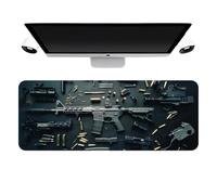 Cool Military Weapon Build Weapon Parts Display Large Gaming Mouse Pad, Military Weapon Parts Design XXL Gaming Mouse Pad, for Laptop & Desktop Use with Non-slip Rubber (1#,15.7 * 35.4 inches)
