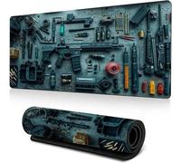 Cool Military Weapon Build Weapon Parts Display Large Gaming Mouse Pad, Military Weapon Parts XL Gaming Non-slip Mouse Pad and Keyboard Mat for Laptop & Desktop Use. (40×90 cm)