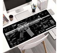 Cool Military Weapon Build Weapon Parts Display Large Gaming Mouse Pad, Non-Slip Long Extended Large Gaming Mouse Pad with Stitched Edges, Multi-size for Laptop & Desktop Use (#9,11.8 × 31.5 in)