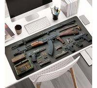 Cool Military Weapon Build Weapon Parts Display Large Gaming Mouse Pad, Non-Slip Long Extended Large Gaming Mouse Pad with Stitched Edges, Multi-size for Laptop & Desktop Use (#5,15.7 × 35.4 in)