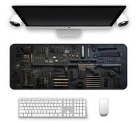 Cool Military Weapon Build Weapon Parts Display Large Gaming Mouse Pad, Non-Slip Long Extended Large Gaming Mouse Pad with Stitched Edges, Multi-size for Laptop & Desktop Use (#3,11.8 × 23.6 in)