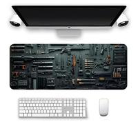 Cool Military Weapon Build Weapon Parts Display Large Gaming Mouse Pad, Non-Slip Long Extended Large Gaming Mouse Pad with Stitched Edges, Multi-size for Laptop & Desktop Use (#2,11.8 × 23.6 in)