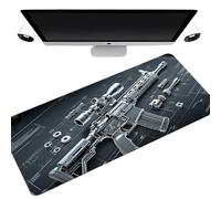 Cool Military Weapon Build Weapon Parts Display Large Gaming Mouse Pad, Printed Gun Parts Desk Mat, XXL Gaming Mouse Pad for Table Decor (Image E,11.8 × 31.5 inches)