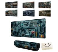 Cool Military Weapon Build Weapon Parts Display Large Gaming Mouse Pad,Stylish Desk Protector With Non-Slip Rubber,Computer Office Supplies Accessories For Table Decor (6,2MM*300 * 800)