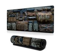 Cool Military Weapon Build Weapon Parts Display Large Gaming Mouse Pad, Stylish Desk Protector with Non-Slip Rubber, Computer Office Supplies Accessories for Table Decor (B#,15.74 * 35.43 inch)