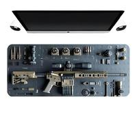 Cool Military Weapon Build Weapon Parts Display Large Gaming Mouse Pad, Weapon Gaming Mouse pad, Stylish Desk Protector, Multi-Size for Laptop & Desktop Use (#1,11.8 × 23.6 inches)