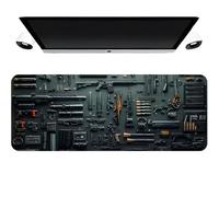 Cool Military Weapon Build Weapon Parts Display Large Gaming Mouse Pad, Weapon Gaming Mouse pad, Stylish Desk Protector, Multi-Size for Laptop & Desktop Use (#2,15.7 × 35.4 inches)