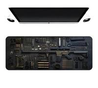 Cool Military Weapon Build Weapon Parts Display Large Gaming Mouse Pad, Weapon Gaming Mouse pad, Stylish Desk Protector, Multi-Size for Laptop & Desktop Use (#3,11.8 × 23.6 inches)