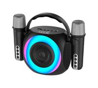 Cool Mini Karaoke Party Altoparlante portatile Bluetooth 6W + 2 microfoni Nero