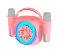 Cool Mini Karaoke Party Altoparlante portatile Bluetooth 6W + 2 microfoni Rosa