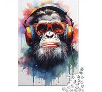 Cool Monkey DJ 1000 Componenti Carta Ecologica Puzzle Familiare Facile Da Pulire Portatile Livello Di Difficoltà Equilibrato Loisirs A Casa 52x38cm/1000pcs
