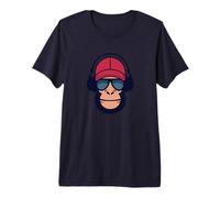 Cool Monkey DJ Cuffie Regalo Amante della Musica Maglietta Premium