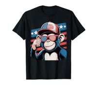 Cool Monkey USA Flag Occhiali da sole Independence 4 luglio Maglietta