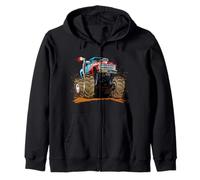 Cool Monster Truck Graphic Tees, Monster Trucks Rule Graphic Felpa con Cappuccio