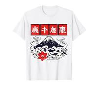 Cool Mont Fuji con Nuvole e Fiori Sakura Design Maglietta