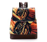 Cool Moon in Space Astrology Background PU Leather Backpack Purse per le donne, borsa a tracolla da viaggio da donna alla moda, Multicolore 08, 27x12.3x32cm