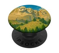 Cool Mount Rushmore National Memorial USA Presedents cartoon PopSockets PopGrip Adesivo