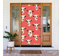 Cool mucca stampa coperture decorative porta banner decorazioni per interni ed esterni, primavera, estate, autunno, inverno, Halloween, Natale, decorazioni per la casa