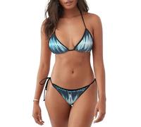 Cool Music Sound Wave Costume Donna Mare Due Pezzi Scollo A V Bikini Donna Regolabile Swimwear per Swimming Low Waist Side String S