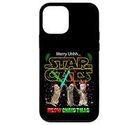 Cool New Year Christmas Cats Meow Fighting Illustration Fun Custodia per iPhone 12 mini