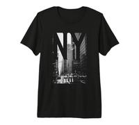 Cool New York City Abstract Skyline, Black & White New York Maglietta Premium