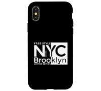 Cool New York City Brooklyn Free Style Illustration Graphic Custodia per iPhone X/XS
