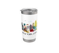 Cool New York City Sketch Drawing Art Illustration Graphic Bicchiere termico in acciaio inox doppia parete