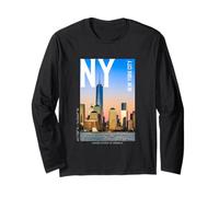 Cool New York City Skyline, Walking in New York City Streets Maglia a Manica