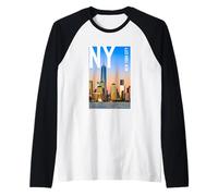 Cool New York City Skyline, Walking in New York City Streets Maglia con Maniche Raglan