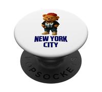 Cool New York City Teddy Bear Illustration Graphic Designs PopSockets PopGrip Adesivo