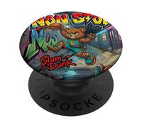Cool New York City Teddy Bear Playing Basketball underground PopSockets PopGrip Adesivo