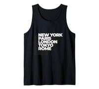 Cool New York Paris London Tokyo Rome Illustration Graphic Canotta